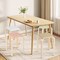 Costway Set of 4 Colorful Square Stools Stackable Wood Stools with Anti-slip Felt Mats